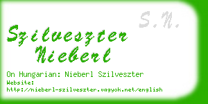 szilveszter nieberl business card